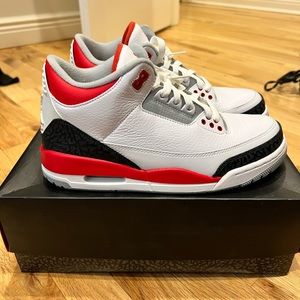 Jordan 3 Retro white / fire red- silver- black